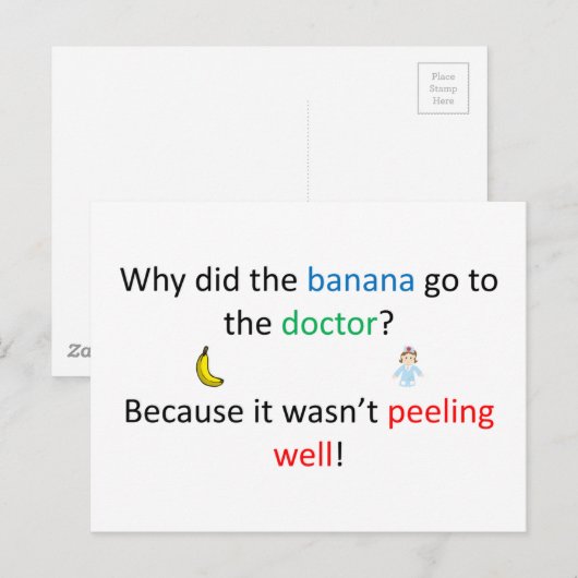 Peeling Well Joke Postkarte (Vorne/Hinten)