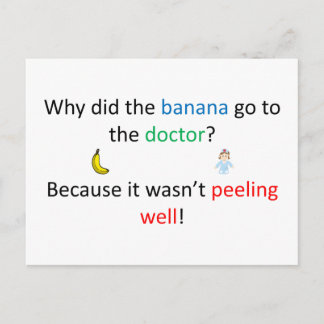 Peeling Well Joke Postkarte