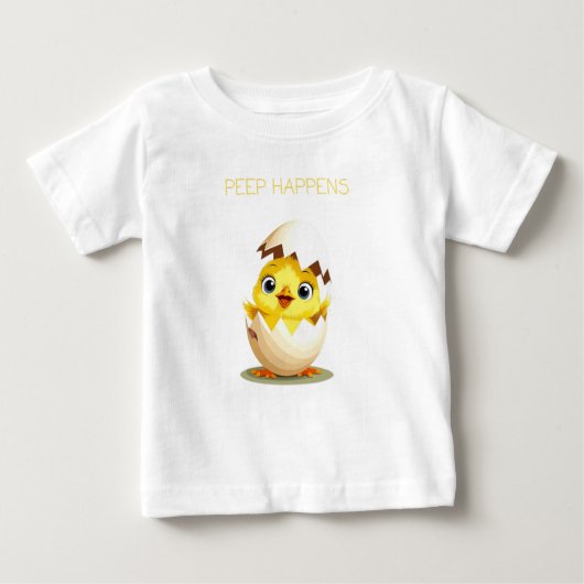 Peep Happens" Niedlicher Baby T - Shirt (Vorderseite)