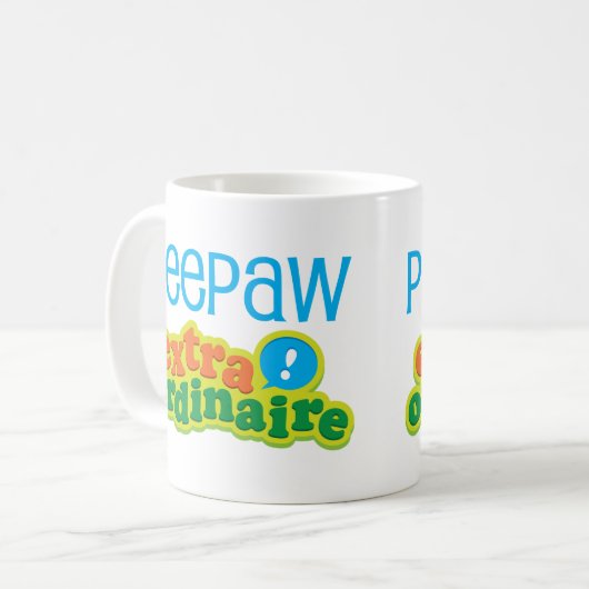 Peepaw Extraordinaire Geschenk-Idee Kaffeetasse (Vorderseite Links)