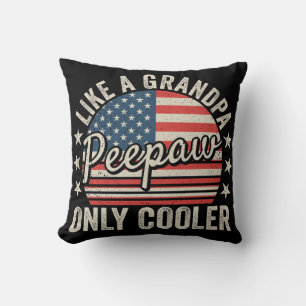 Peepaw wie Opa Nur Cooler USA-Flagge Kissen
