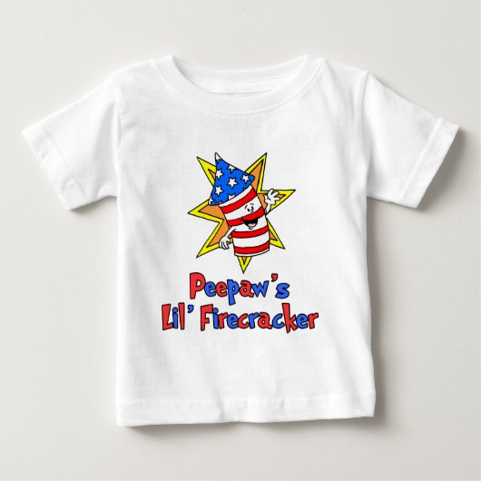 Peepaw's Little Firecracker Baby T-shirt (Vorderseite)