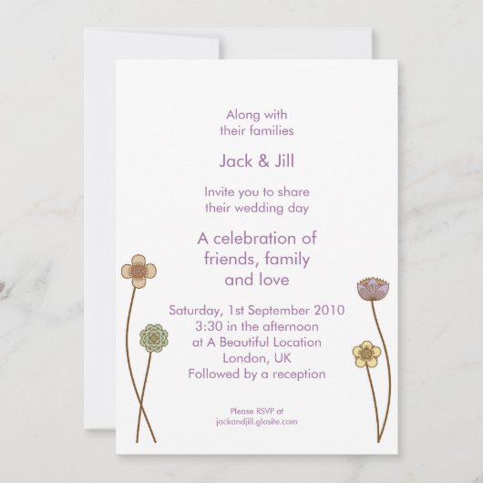 Peeping-Blume (weiß) 12x18 Einladung (Vorderseite)