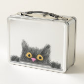 Peeping Cat Metall Brotdose (Rückseite)