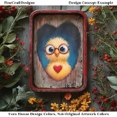 Peeping Chick in Brille & Red Heart BX9 Decoupage Seidenpapier