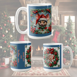 Peeping Christmas Mouse individuell anpassbar Kaffeetasse