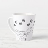 Peeping Dog Face and Paw Prints Milchtasse (Linke Ecke)