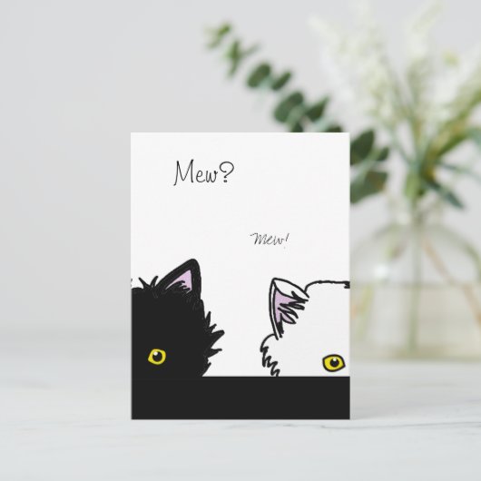 Peeping Kittens Postkarte (Stehend Vorderseite)