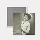 Peeping Nurse Magnet (Vorderseite/Rückseite)