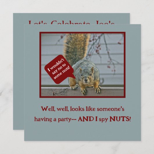 "PEEPING-TOM SQUIRREL" EINLADUNG (Vorne/Hinten)