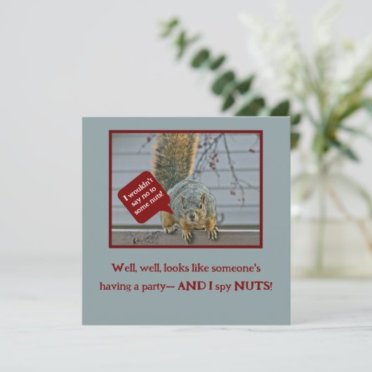 "PEEPING-TOM SQUIRREL" EINLADUNG (Stehend Vorderseite)