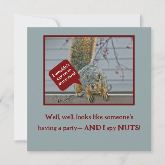 "PEEPING-TOM SQUIRREL" EINLADUNG (Vorderseite)