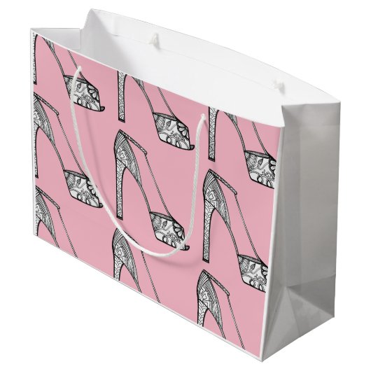 Peeptoe Plattform-Pumpen-Geschenk-Tasche Große Geschenktüte (Rückseite Schrägansicht)