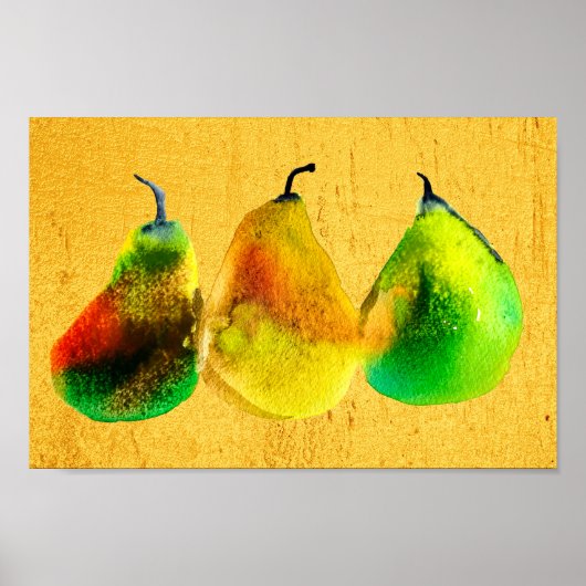 Peer Art niedliches Aquarellfruchtposter Poster (Vorne)