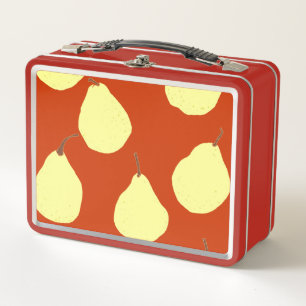 Peer Pattern Red Metall Lunch Box