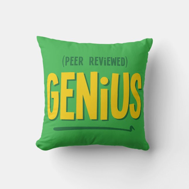 Peer Reviews mit Genius Throw Pillow Kissen (Vorderseite)