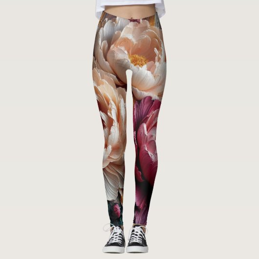 Peer Rose Blumendruck Leggings (Vorderseite)