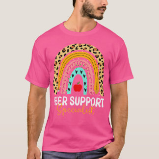 Peer Support Specialist Leopard Rainbow Healthcare T-Shirt