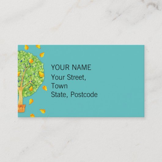 Peer Tree aquamarin Business Card Visitenkarte (Vorderseite)