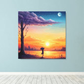 Peering into the Horizon - Illustration Style Art Leinwanddruck (Insitu (Holzboden))