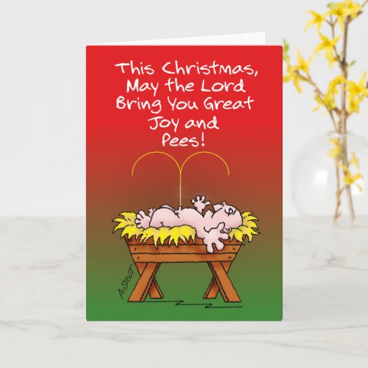 Pees & Joy to All - Karte (Gelbe Blume)