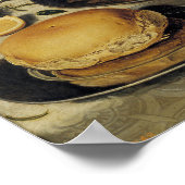 Peeter - Tisch mit Orangen, Oliven und Kuchen Poster (Ecke)