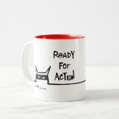 Peety zeichnet - bereiten Sie für Aktion vor Zweifarbige Tasse (Vorderseite Links)