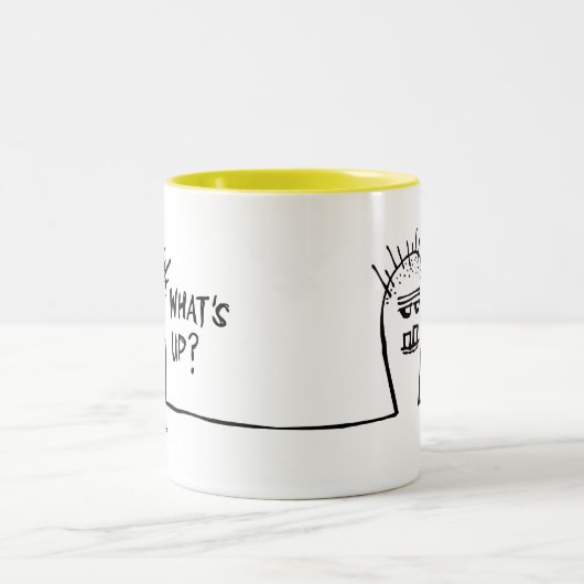 Peety zeichnet - was ist oben? zweifarbige tasse (Mittel)