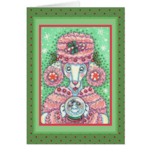 PEFFerminT ROSA POODLE WEIHNACHTSKARTE V
