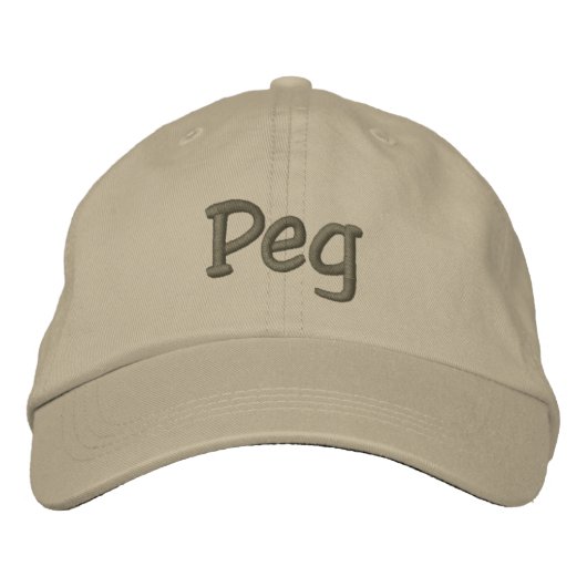 Peg bestickte Baseballkappe / Hat Khaki (Vorderseite)
