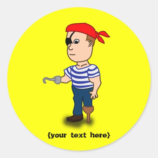 Peg-leg-Pirate Runder Aufkleber (Vorderseite)