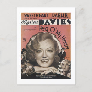 Peg O My Heart Vintage Songbook Cover Postkarte