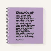 Peg Streep's "Not My Circus" Spiral Notebook Notizblock (Vorderseite)