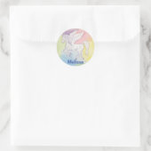 Pegasus-Aufkleber mit Kindername Runder Aufkleber (Tasche)