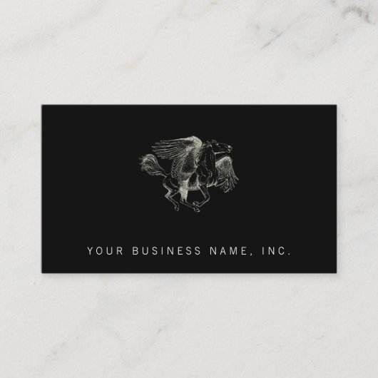 Pegasus beunruhigte Vintage Illustration Visitenkarte (Vorderseite)