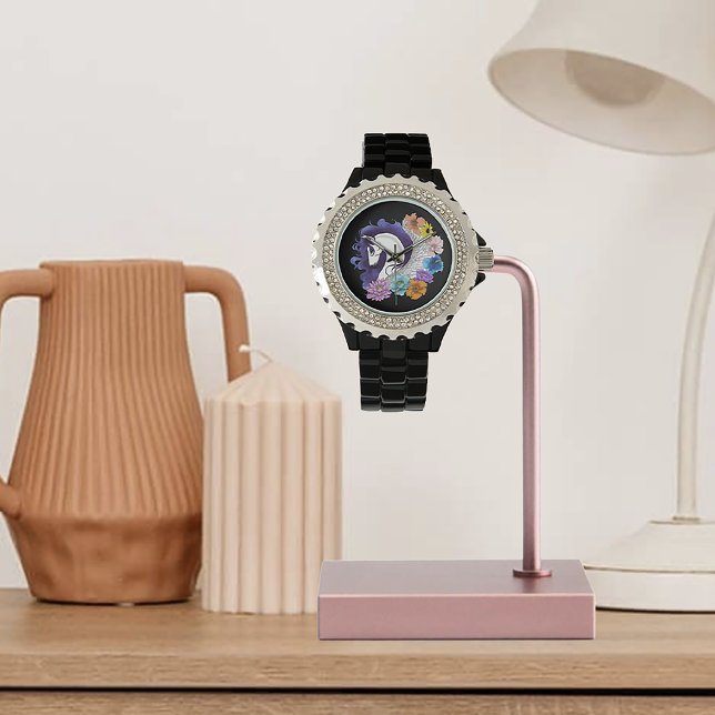 Pegasus Black Floral Armbanduhr (Von Creator hochgeladen)