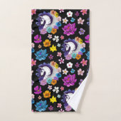 Pegasus Black Floral Badhandtuch Set (Handtuch)