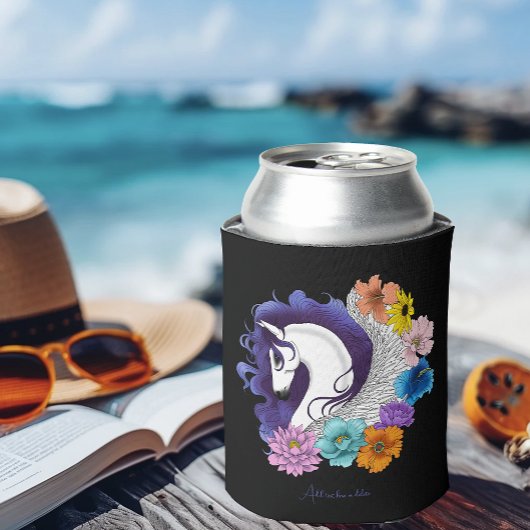 Pegasus Black Floral Dosenkühler