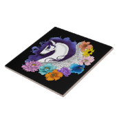 Pegasus Black Floral Fliese (Seite)