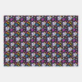 Pegasus Black Floral Geschenkpapier Set (Vorderseite 3)