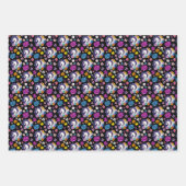 Pegasus Black Floral Geschenkpapier Set (Vorderseite)