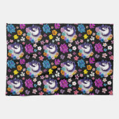 Pegasus Black Floral Geschirrtuch (Horizontal)