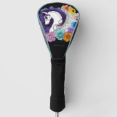 Pegasus Black Floral Golf Headcover (Vorderseite)