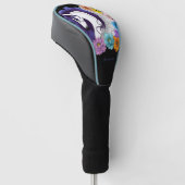 Pegasus Black Floral Golf Headcover (angewinkelt)