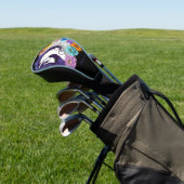 Pegasus Black Floral Golf Headcover (In SItu)