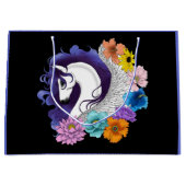 Pegasus Black Floral Große Geschenktüte (Vorderseite)