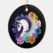 Pegasus Black Floral Keramik Ornament (Links)