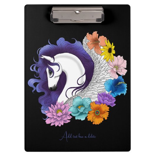 Pegasus Black Floral Klemmbrett (Vorderseite)