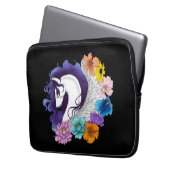 Pegasus Black Floral Laptopschutzhülle (Vorderseite Links)