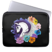 Pegasus Black Floral Laptopschutzhülle (Vorderseite)